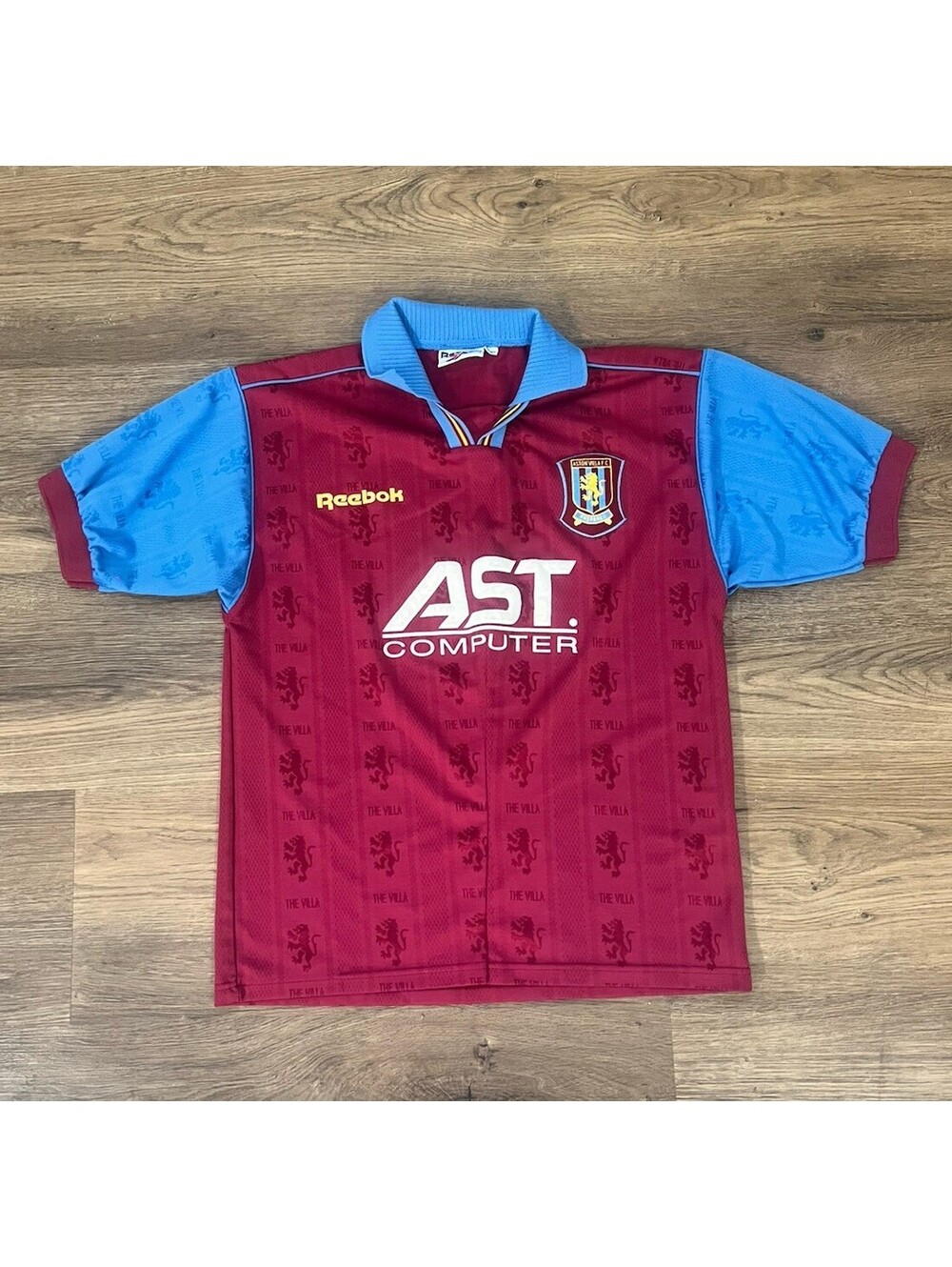 Vintage 1995-1997 Aston Villa F.C. Home Jersey by Reebok (Size 38/40 / Medium)